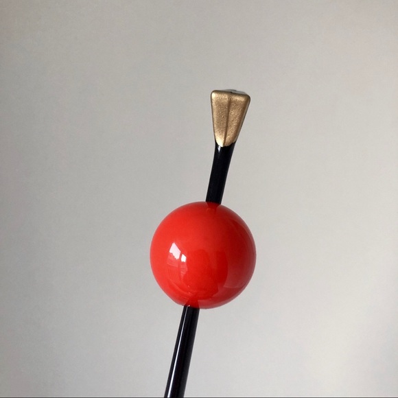 Japanese traditional red ball hair pin - Picture 3 of 4